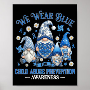Affiche Porter un ruban bleu Gnomes de sensibilisation à l