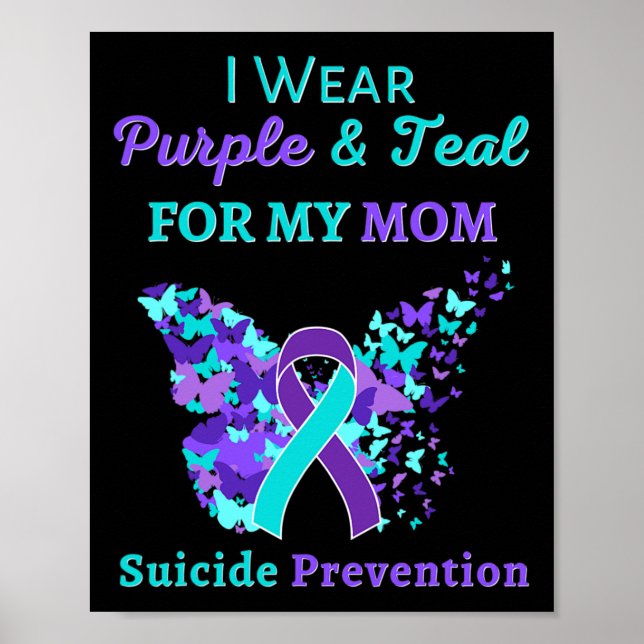 Affiche Porter Violet Et Turquoise Pour Ma Mère Prévention (Devant)