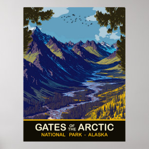 Affiche Portes de l'Arctique, Alaska, Voyage
