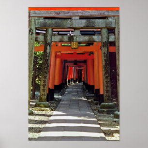 Affiche Portes de Torii - Kyoto, Japon, Asie