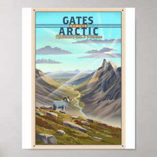 Affiche Portes du parc national de l'Arctique Litho