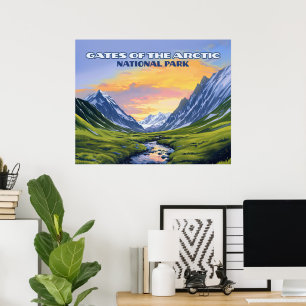 Affiche Portes du parc national de l'Arctique Vintage de l
