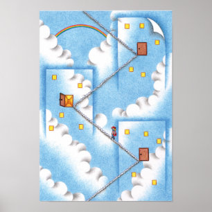 Affiche Portes et escaliers dans les airs.