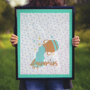 Affiche Porteur d'eau Aquarius moderne Zodiac