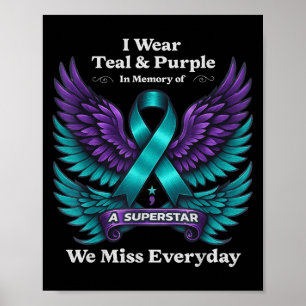 Affiche Portez du sarcelle et du violet en mémoire d'un êt