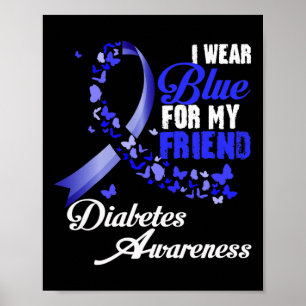 Affiche Portez le bleu pour mon ami T1d Sensibilisation au