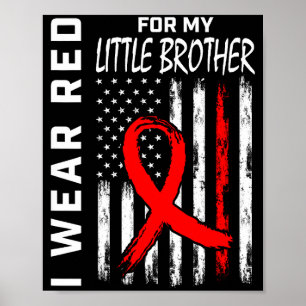 Affiche Portez le petit frère du ruban rouge conscient de