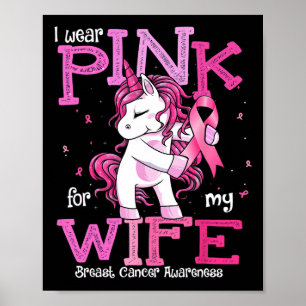 Affiche Portez Le Rose Pour Ma Femme Chemise Cancer du Sei