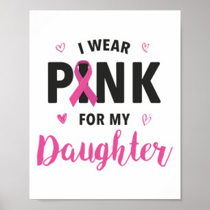 Affiche Portez Le Rose Pour Ma Fille Sensibilisation au ca