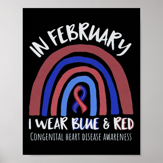 Affiche Portez le rouge en février Sensibilisation aux mal (Devant)