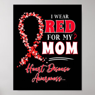 Affiche Portez le rouge pour ma mère Maladie cardiaque Sen