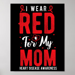 Affiche Portez le rouge pour ma mère Maladie cardiaque Sen