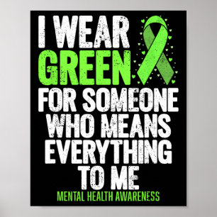 Affiche Portez Le Ruban Vert Combattre La Stigma Santé Men