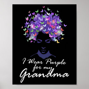 Affiche Portez Le Violet Pour Mon Grand-Mère Soutien Alzhe