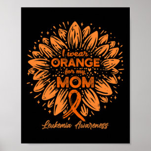 Affiche Portez Orange Pour Ma Mère Orange Tournesol Leucém