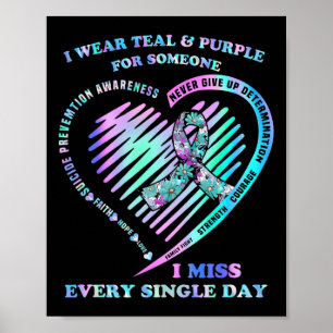 Affiche Portez Turquoise Et Violet Pour Quelqu'Un Qui Me M
