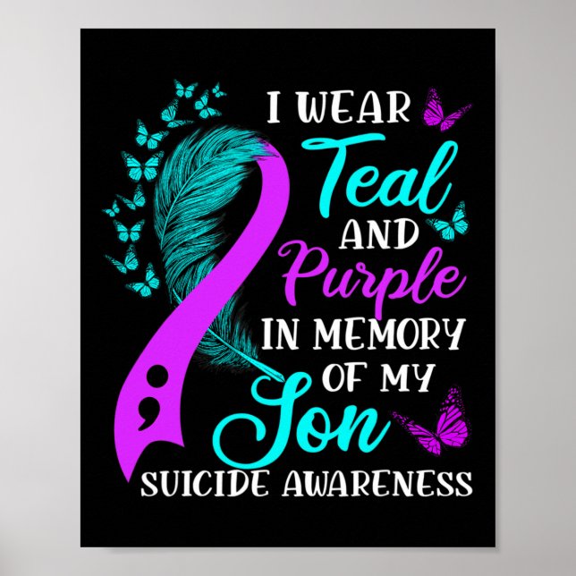 Affiche Portez Turquoise Violet En Mémoire De Mon Fils Sui (Devant)