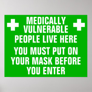Affiche Portez Un Masque Médicalement Vulnérable