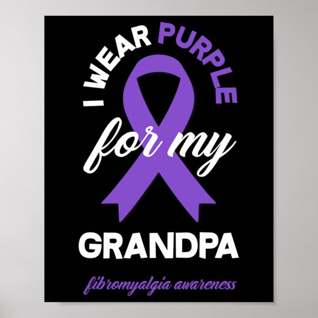 Affiche Portez Violet Pour Mon Grand-Père Fibromyalgie Sen (Devant)