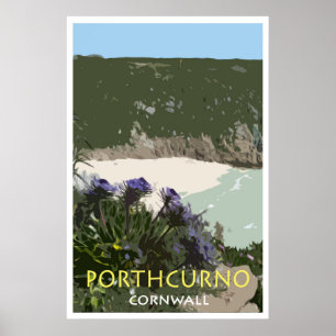Affiche PORTHCURNO, ANNONCE Vintage DE MOTEUR DE CORNWALL