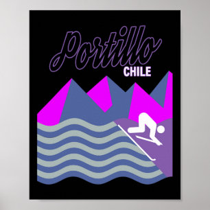 Affiche Portillo Chili Amérique du Sud Station de ski Snow