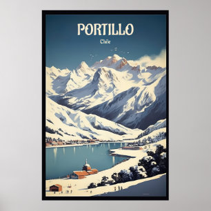 Affiche Portillo, Chili, Ski Travel