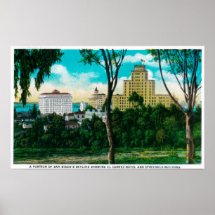 Affiche Portion de la Skyline de San Diego montrant El Cor