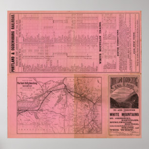 Affiche Portland et chemin de fer et connexions