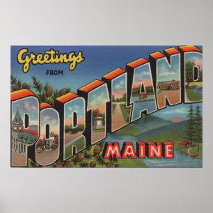Affiche Portland (Maine) (Scène fluviale)