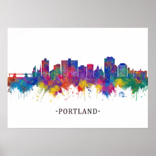 Affiche Portland Maine Skyline