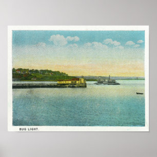Affiche Portland, MaineView du phare d'insecte