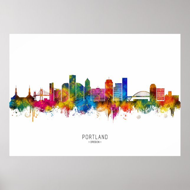 Affiche Portland Oregon Horizon (Devant)