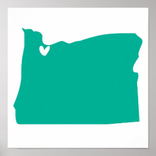 Affiche Portland, Oregon Love