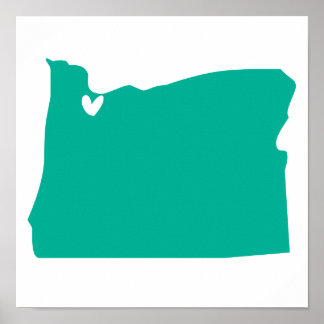Affiche Portland, Oregon Love