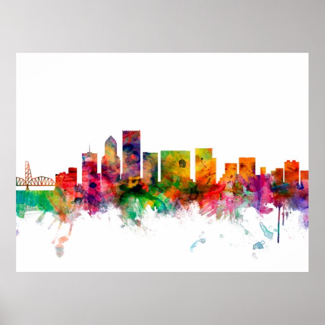 Affiche Portland Oregon Skyline (Devant)