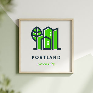 Affiche Portland Oregon US Durable Green City