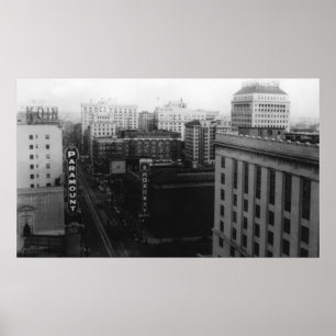 Affiche Portland, OU vue de Broadway de St principal