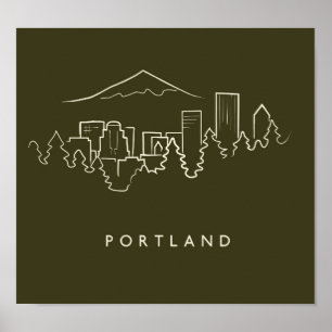 Affiche Portland Skyline