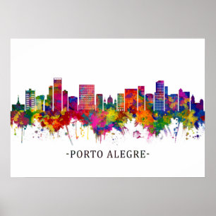 Affiche Porto Alegre Brésil Skyline