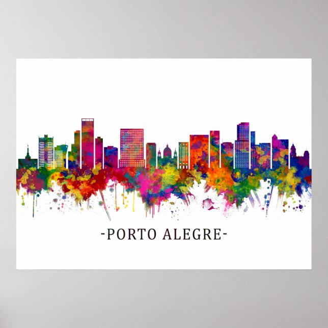Affiche Porto Alegre Brésil Skyline (Devant)