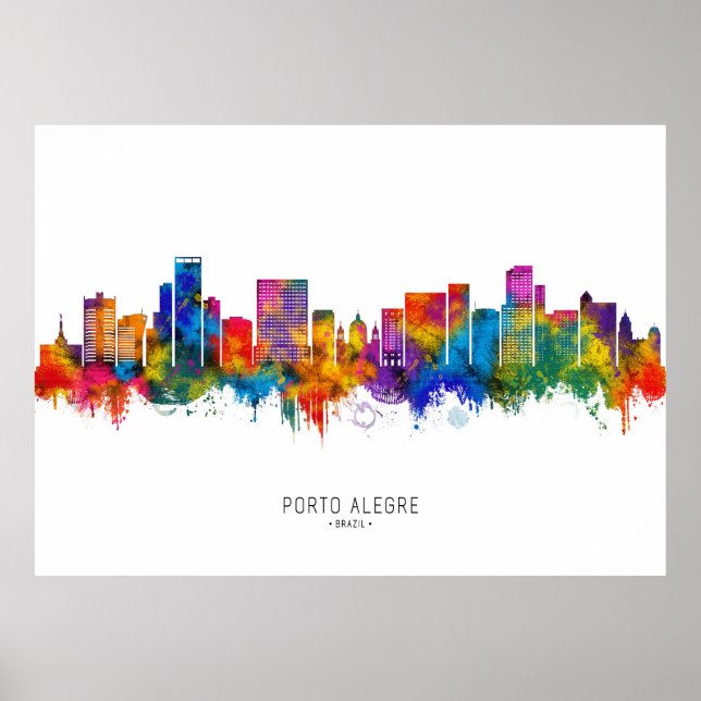 Affiche Porto Alegre Brésil Skyline (Devant)