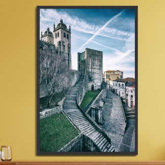 Affiche Porto, Portugal. Cathédrale et ancienne mairie