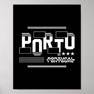 Affiche Porto Portugal Typographie Moderne Voyage Design
