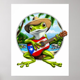 Affiche Porto Rico Coqui Frog