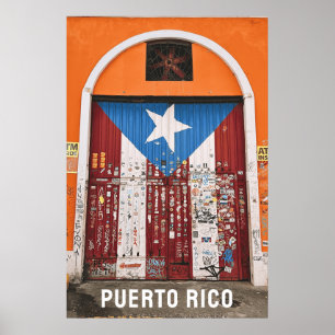 Affiche Porto Rico Drapeau Vieux San Juan Voyage Photograp