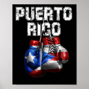 Affiche Porto Rico Pride - Gants de boxe Vintages