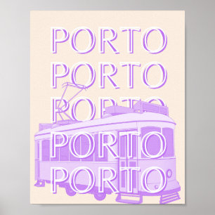 Affiche Porto Travel Art, Portugal, Pastel, Minimaliste