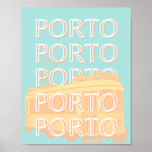 Affiche Porto Travel Art, Portugal Travel Art, Pastel