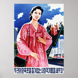 Affiche Portons Notre Robe Nationale Hanbok Coréen ! Corée