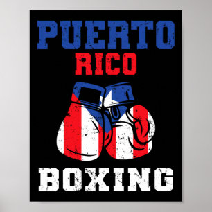 Affiche Portoricain Drapeau Boxe Gants Rico Pride Boxe